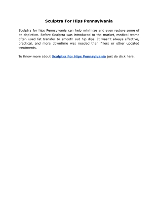 Sculptra For Hips Pennsylvania