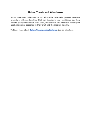 Botox Treatment Allentown