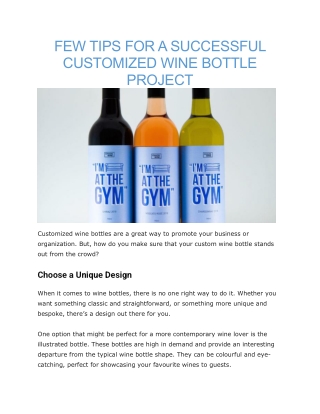 customized wine bottle