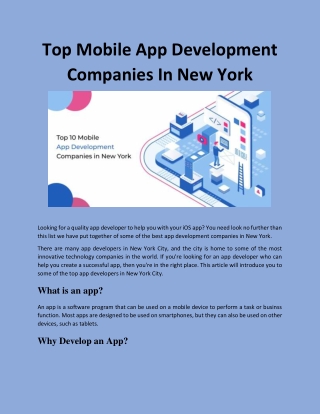 Top mobile app development companies in New York
