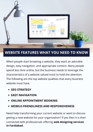 WEBSITE FEATURES WHAT YOU NEED TO KNOW