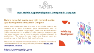 Best Mobile App Development Company in Gurgaon