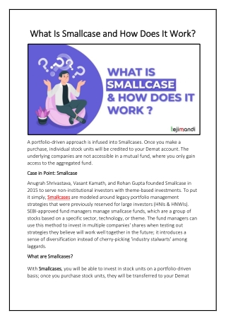 What Is Smallcase and How Does It Work