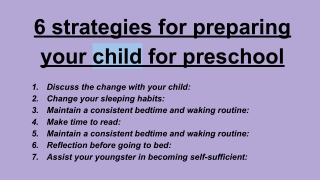 6 strategies for preparing your child for preschool