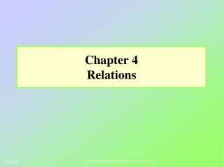 Chapter 4 Relations