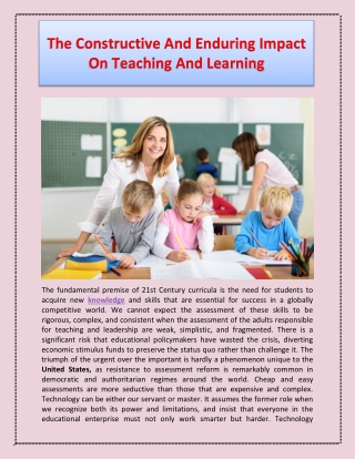 The Constructive And Enduring Impact On Teaching And Learning