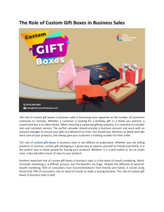 The Role of Custom Gift Boxes in Business Sales