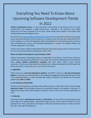 Everything You Need To Know About Upcoming Software Development Trends In 2022