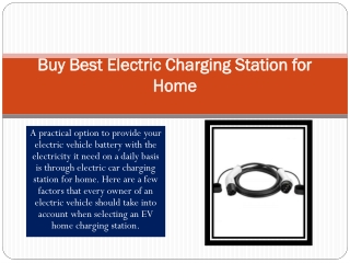 Buy Best Electric Charging Station for Home