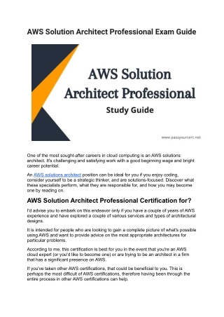 AWS Solution Architect Professional Exam Guide