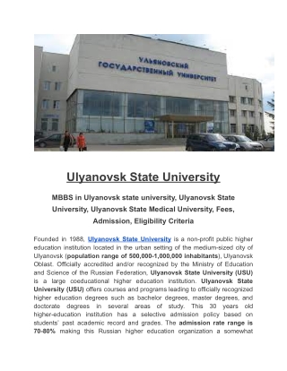 Ulyanovsk State University