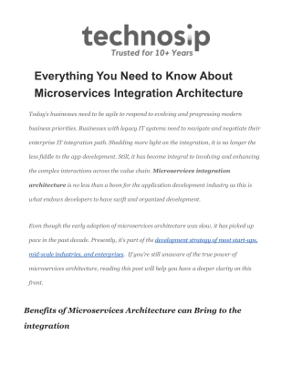 Everything You Need to Know About Microservices Integration Architecture
