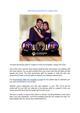 BestAnniversary Gifts For Couples India