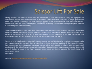 Scissor Lift For Sale