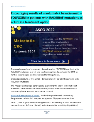 Encouraging results of nivolumab   bevacizumab   FOLFOXIRI