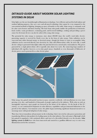 Solar lighting systems in Delhi - Sarrvad