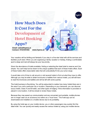 How Much Does It Cost to Development a Hotel Booking Apps