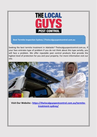 Best Termite Inspection Sydney -Thelocalguyspestcontrol.com.au