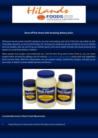 Foods Mayonnaise - Hilands Foods