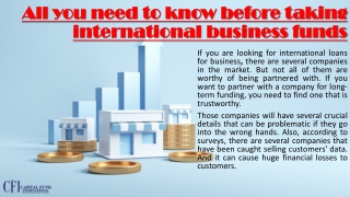 International loans for business
