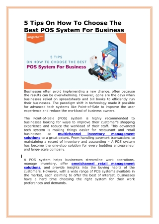 5 Tips On How To Choose The Best POS System For Business