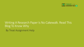 Writing A Research Paper Is No Cakewalk