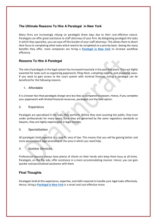 The Ultimate Reasons To Hire A Paralegal
