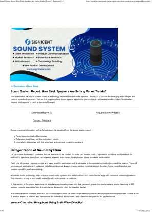 Sound System Report How Sleek Speakers Are Setting Market Trends - Signicent LLP