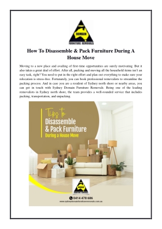 How to Disassemble & Pack Furniture During a House Move