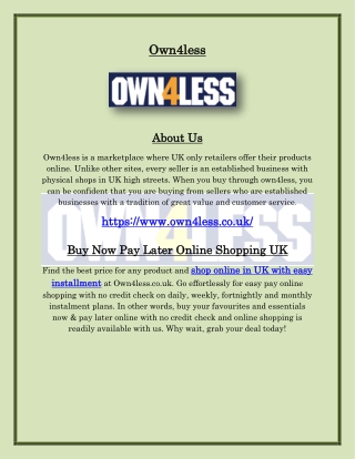 Online Shopping Installment