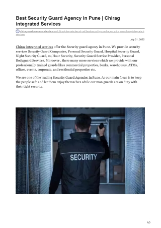 chiragservicespune.wixsite.com-Best Security Guard Agency in Pune  Chirag integrated Services