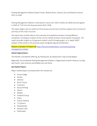 Parking Management Market Trends, Market Share, Industry Size, Growth, and Market Forecast 2021 to 2028