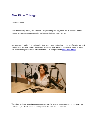 Alex Kime Podcast Producer