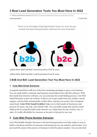 1-3 Best Lead Generation Tools You Must Have In 2022