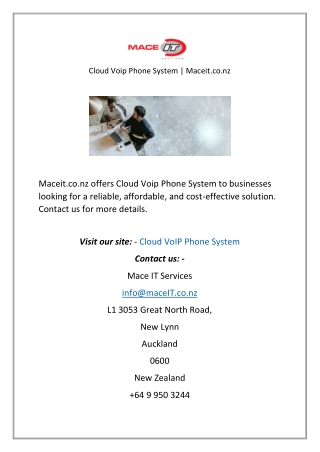 Cloud Voip Phone System  Maceit.conz