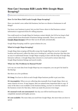 How Can I Increase B2B Leads With Google Maps Scraping
