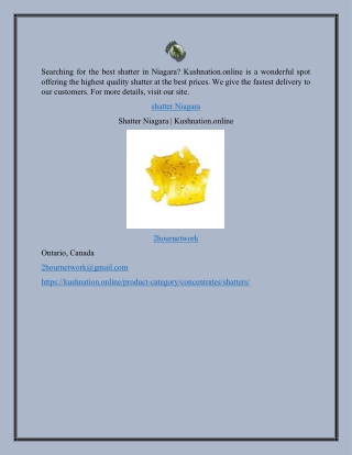 Shatter Niagara | Kushnation.online