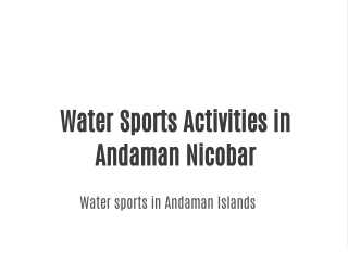 Water sports in Andaman Islands
