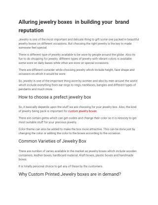 Alluring jewelry boxes  in building your  brand reputation (1)
