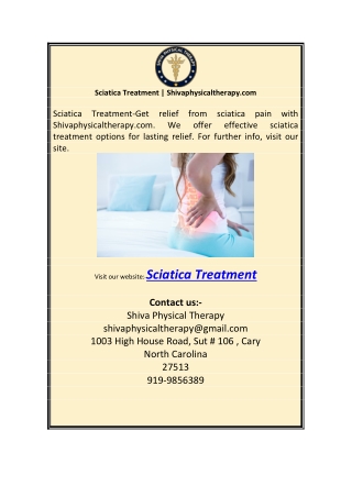 Sciatica Treatment | Shivaphysicaltherapy.com