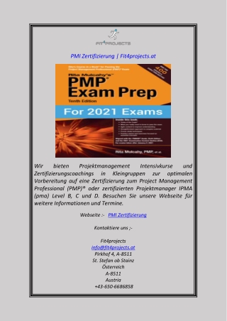 PMI Zertifizierung  Fit4projects.at