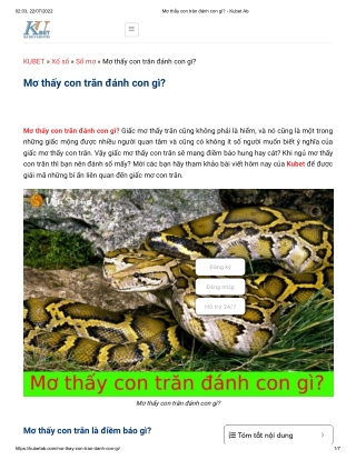 Mơ thấy con trăn đánh con gì_ - Kubet Ab