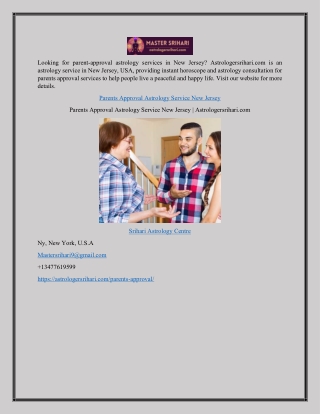 Parents Approval Astrology Service New Jersey | Astrologersrihari.com