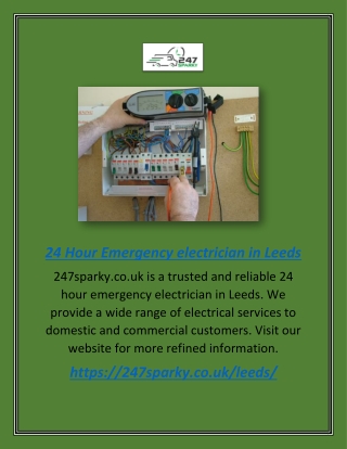 24 Hour Emergency Electrician In Leeds | 247sparky.co.uk