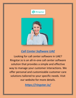 Call Center Software Uae | Ringstar.io