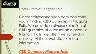 Cbd Gummies Niagara Falls  Gardencitycannabisco.com