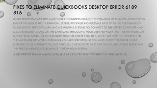 Effective guide to easily fix QuickBooks Desktop Error 6189 816