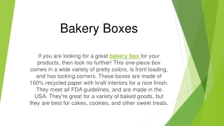 Bakery Boxes