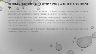 A quick method to rectify QuickBooks error 6190