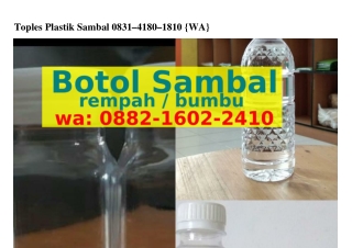Toples Plastik Sambal O8౩1•Ꮞ18O•181O(whatsApp)